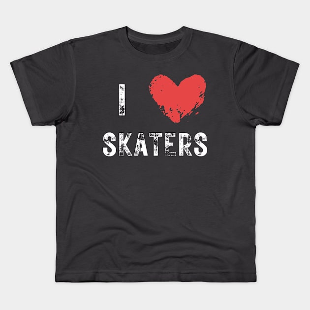 I Heart Skaters Kids T-Shirt by RoserinArt